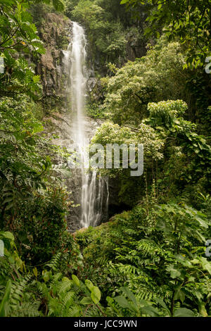 Wailua Falls on the road to Hana in Maui Stock Photo