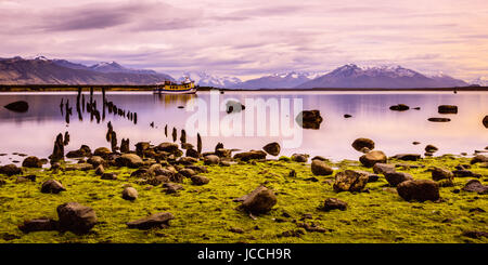 Sunset in Puerto Natales, Chile Stock Photo