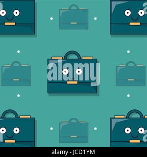 colorful background with pattern of animated executive briefcase Stock Vector