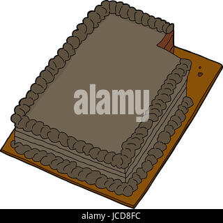 Decorated chocolate sheet cake with missing slice Stock Photo