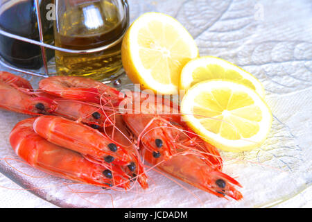 Fresh Australian king prawns. Stock Photo