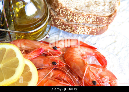 Fresh Australian king prawns. Stock Photo