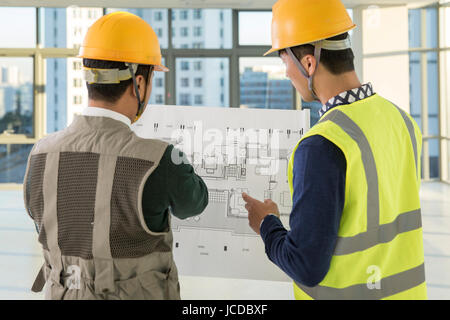 Back of two architects Stock Photo