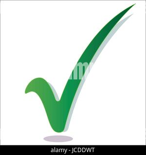 Green sign was approved with the shadows Stock Vector