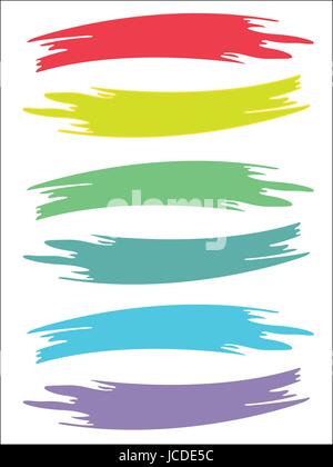 Colorful brush strokes paint set. Palette multi-colored smears. Stock Vector