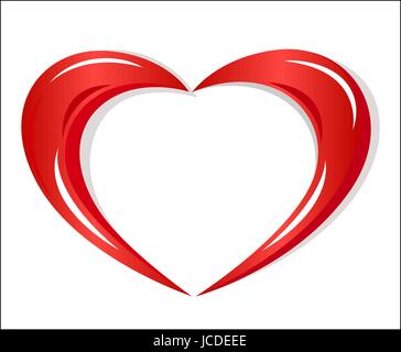 Stylized heart glass effect with blank space on white background Stock Vector