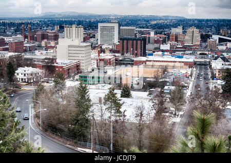 5th march 2010, spokane wa - spring over spokane washington skyline Stock Photo