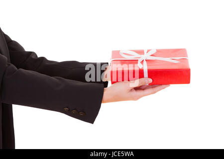 Close cropped shot over white of the arms of a woman Stock Photo