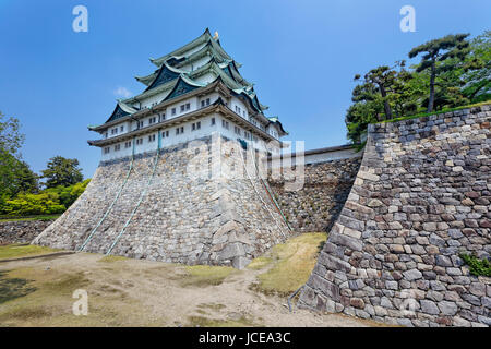 Nagoya castle atop with golden tiger fish head pair called 'King Cha Chi', Japan Stock Photo