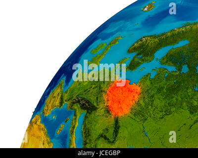 A 3D render of topographic Poland Map Hypsometric Elevation tint ...