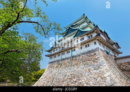 Nagoya castle atop with golden tiger fish head pair called 'King Cha Chi', Japan Stock Photo