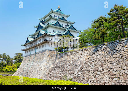 Nagoya castle atop with golden tiger fish head pair called 'King Cha Chi', Japan Stock Photo