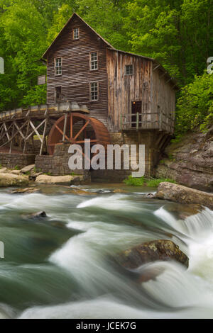 The Glade Creek Grist Mill in Babcock State Park, West Virginia, USA. Photographed in spring. Stock Photo