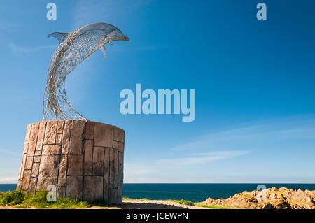 The Wire Dolphin at Portsoy, Banff & Buchan, Aberdeenshire, Scotland Stock Photo