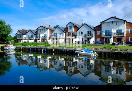 riverside residential property at loddon, norfolk, england Stock Photo