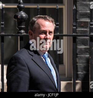 London, UK. 15th Jun, 2017. Liam Fox, International Trade Secretary, arrives at Downing Street following the London Tower Block fire Credit: Ian Davidson/Alamy Live News Stock Photo