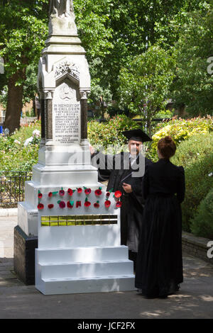 100th anniversary event to mark the day 18 children died when the Upper North Street School in Poplar East London was bombed during World War One on June 13, 1917. Stock Photo
