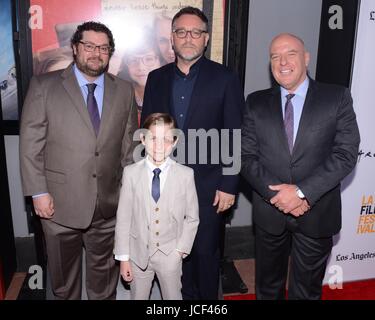 Bobby Moynihan, Colin Trevorrow, Jacob Tremblay and Dean Norris attend the opening night premiere of Focus Features' 'The Book of Henry' during the 2017 Los Angeles Film Festival at Arclight Cinemas Culver City in Culver City, California on June 14, 2017. Stock Photo