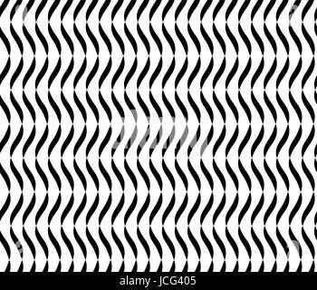 Wavy Lines Seamless Vector Abstract Background. Black And White Wavy Lines Abstract Stock Vector