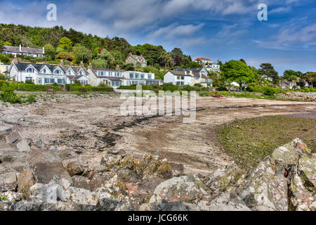 Rockcliffe Village and Beach in Spring high dynamic range image, Dumfries and Galloway, Scotland. Stock Photo