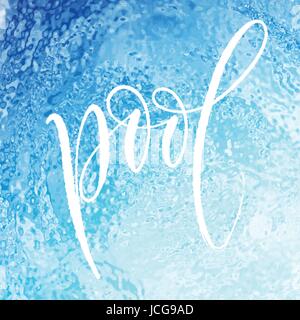 Pattern of blue ripple in pool. Texture of surface water top view. Vector illustration Stock Vector