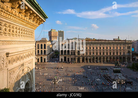 View of Duomo square in MIlan, Italy. Stock Photo