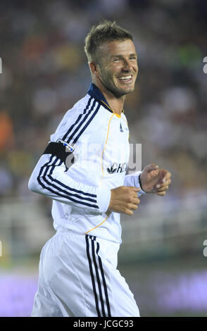 DAVID BECKHAM LOS ANGELES GALAXY  LOS ANGELES GALAXY V FC BARCELONA PASADENA, LOS ANGELES, CA, USA 01 August 2009 DIY97807     WARNING! This Photograph May Only Be Used For Newspaper And/Or Magazine Editorial Purposes. May Not Be Used For, Internet/Online Usage Nor For Publications Involving 1 player, 1 Club Or 1 Competition, Without Written Authorisation From Football DataCo Ltd. For Any Queries, Please Contact Football DataCo Ltd on +44 (0) 207 864 9121 Stock Photo