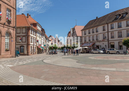 Wissembourg Town Center Stock Photo