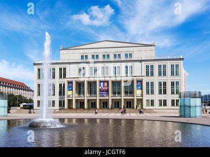 Leipzig Opera House (Oper Leipzig) in Augustusplatz, Leipzig, Saxony, Germany Stock Photo