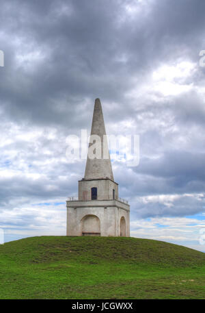 The view of the Killiney Hill Obelisk in Dublin, Ireland. Stock Photo