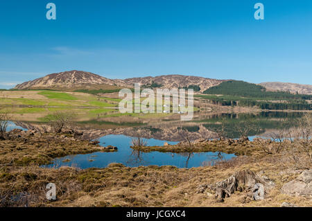 Clatteringshaws Loch and man-made loch, part of the Galloway Hydro Scheme in the Galloway Forest Park Stock Photo