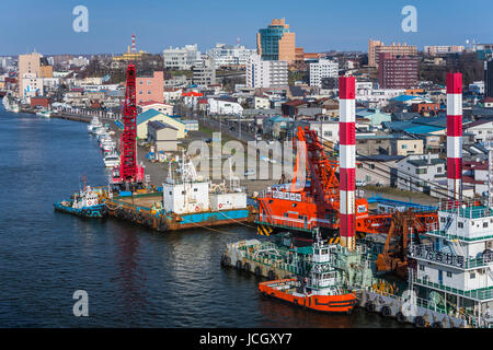 The port of Kushiro city prefecture, Hokkaido, Japan Stock Photo