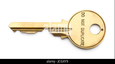 Bronze Postal Key Isolated on White Background. Stock Photo