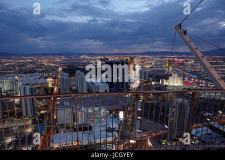 A view of Las Vegas looking from the Stratosphere Tower, Las Vegas, Nevada, United States Stock Photo