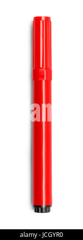 Red Closed Marker Isolated on White Background. Stock Photo
