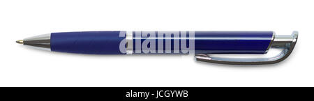 Blue Click Pen Isolated on White Background. Stock Photo