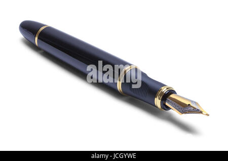 Black Fountain Pen Isolated on White Background. Stock Photo