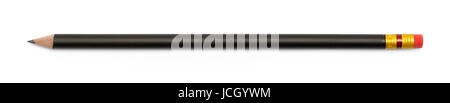 Black Number Two Pencil Isolated on White Background. Stock Photo