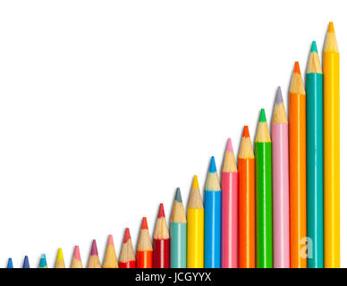 Colored Pencil Curve Isolated on White Background. Stock Photo