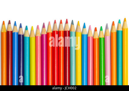Colored Pencil Wave Isolated on White Background. Stock Photo