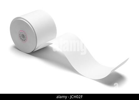Paper Printer Tape Roll Isolated on White Background. Stock Photo
