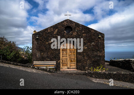 church from lava stones in el golfo, el hierro, spain Stock Photo