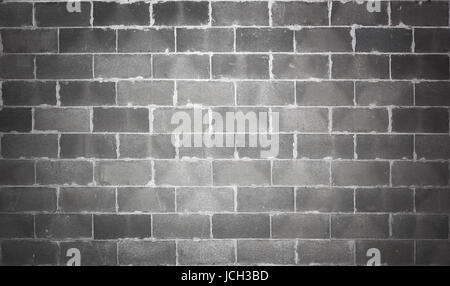 Wide view at urban wall made ouf of concrete blocks Stock Photo
