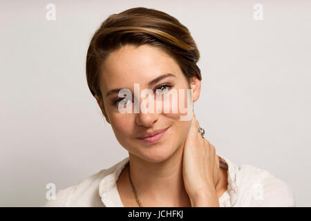 Shailene Woodley poses at the Four Seasons Los Angeles hotel on March 8, 2014 in Beverly Hills, California. Photo by Francis Specker Stock Photo