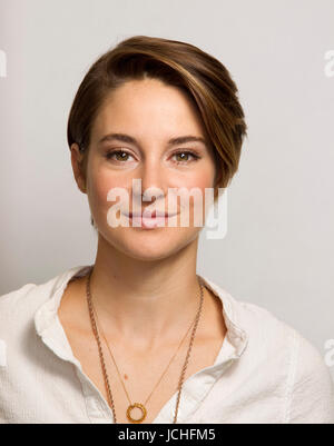 Shailene Woodley poses at the Four Seasons Los Angeles hotel on March 8, 2014 in Beverly Hills, California. Photo by Francis Specker Stock Photo