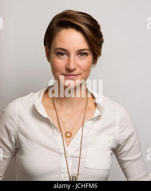 Shailene Woodley poses at the Four Seasons Los Angeles hotel on March 8, 2014 in Beverly Hills, California. Photo by Francis Specker Stock Photo