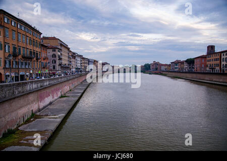 Pisa at the River Arno Stock Photo