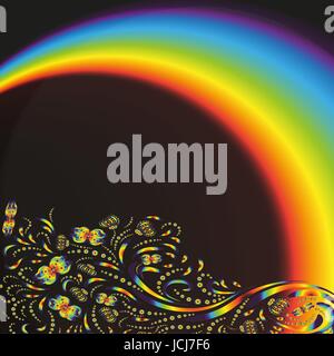 Pattern on the background with a rainbow Stock Vector