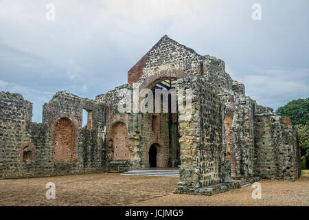 Ruins of the Convent of Conception (Convento de las Monjas de la Concepción) at Panama Viejo Ruins - Panama City, Panama Stock Photo