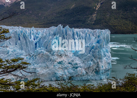Close view of Perito Moreno Glacier at Los Glaciares National Park in Patagonia - El Calafate, Santa Cruz, Argentina Stock Photo